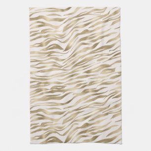 Gold Zebra Print Tea Towel