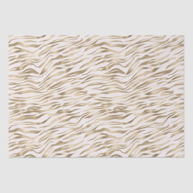 Gold Zebra Print Tissue Paper (Front)