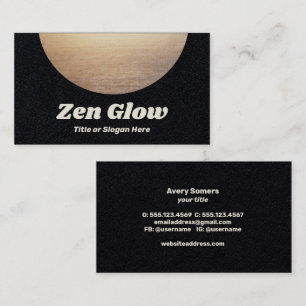 Gold Zen Circle Black Business Card