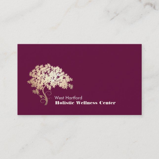 Gold Zen Tree Holistic and Alternative Health 1 Business Card (Front)