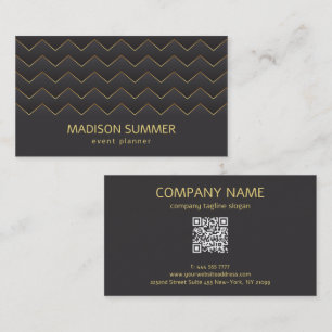 Gold Zig Zag Chevron Pattern Business Card