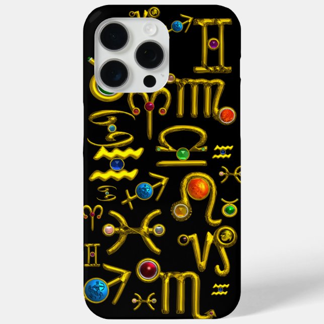 GOLD ZODIAC BIRTHDAY JEWELS,GEMSTONES,ASTROLOGY Case-Mate iPhone CASE (Back)