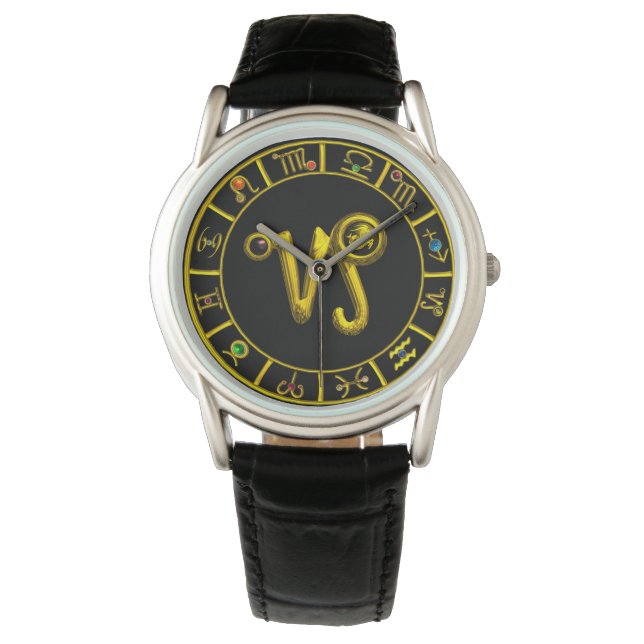 GOLD ZODIAC BIRTHDAY SIGNS /CAPRICORN WATCH (Front)