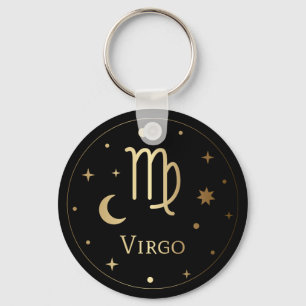 Gold Zodiac Sign/Virgo Key Ring