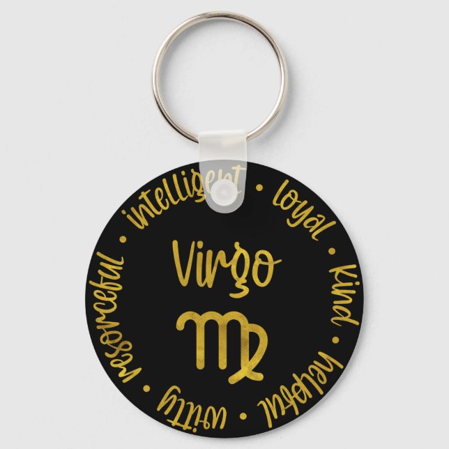 Gold Zodiac Sign/Virgo Keychain (Front)