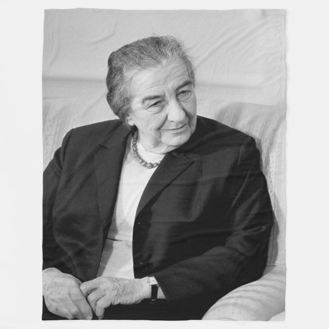 GOLDA  MEIR FLEECE BLANKET (Front)