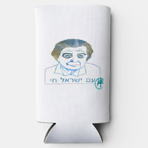 Golda Meir Yearbook Art Can Cooler