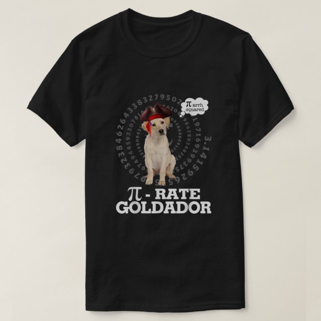 Goldador Dog Pirate Costume Pi Day Gift  T-Shirt (Design Front)