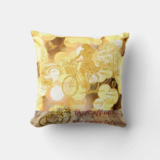 GoldAmsterdam Abstract Romantic Vintage StreetRide Cushion
