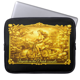GoldAmsterdam Abstract Romantic Vintage StreetRide Laptop Sleeve