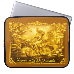 GoldAmsterdam Abstract Romantic Vintage StreetRide Laptop Sleeve