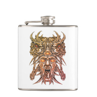 GoldDemon Face Hip Flask