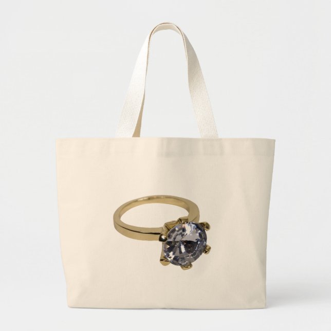 GoldDiamondRing112409 Large Tote Bag (Front)
