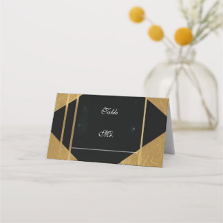 golde  boars of lines Folded Place Card