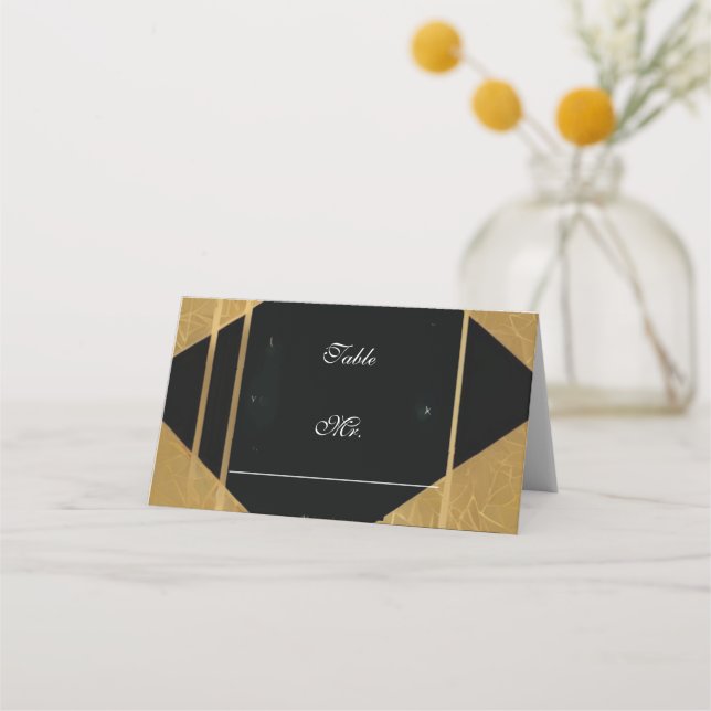 golde  boars of lines Folded Place Card (Front)