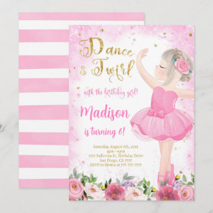 Golded Ballerina Invitation 