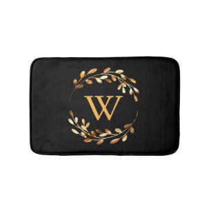 Goldel Floral Monogram Bath Mat