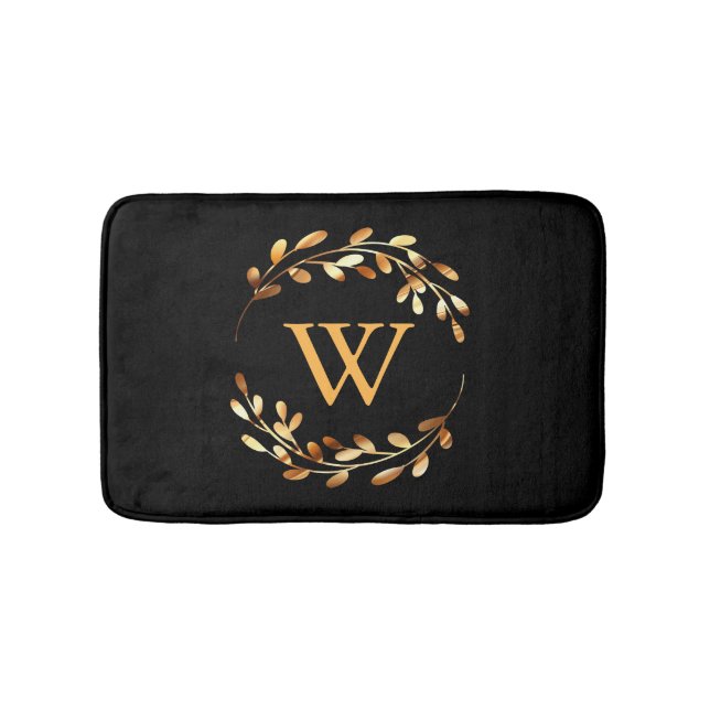 Goldel Floral Monogram Bath Mat (Front)