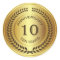 Golden 10th Anniversary with laurel wreath Sticker