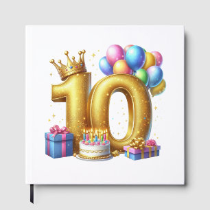 Golden 10th Birthday Guest Book