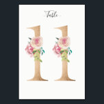 Golden 11 Floral Table Number Card<br><div class="desc">Golden number with soft pastel floral embelishment table number card. Personalise text font style,  size,  and colour.</div>
