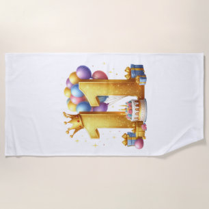 Golden 11th Birthday Beach Towel
