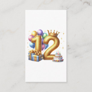 Golden 12th Birthday Enclosure Card