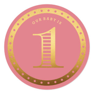 Golden 1 Elegant First Birthday Invitation Die Cut