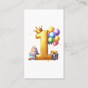 Golden 1st Birthday Business Card