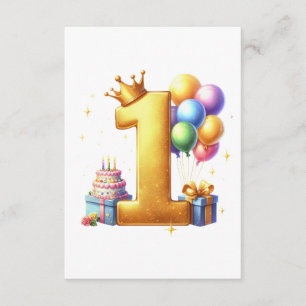 Golden 1st Birthday Enclosure Card