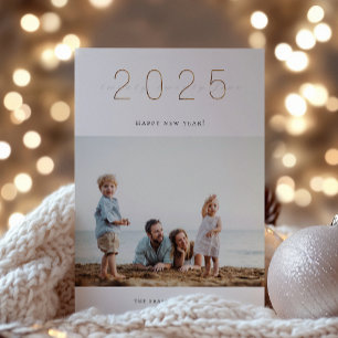Golden 2025 New Year's Photo Card