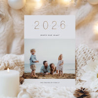 Golden 2026 New Year's Photo Card