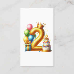 Golden 2nd Birthday Business Card