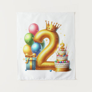 Golden 2nd Birthday Tapestry