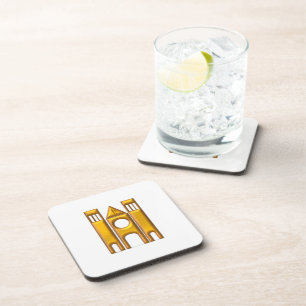 Golden "3-D" Cathedral 2 Coaster