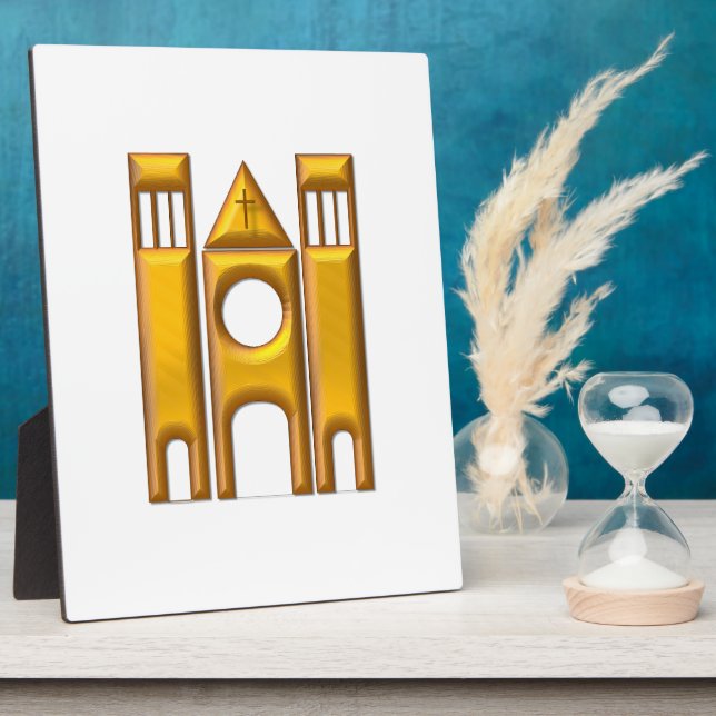 Golden "3-D" Cathedral 2 Plaque (Side)