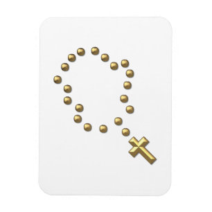 Golden "3-D" Chaplet or Rosary Magnet