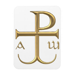 Golden "3-D" Chi-Rho with Anchor 2 Magnet