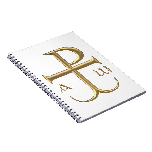Golden "3-D" Chi-Rho with Anchor 2 Notebook (Right Side)