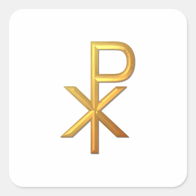 Golden "3-D" Chiro Square Sticker (Front)