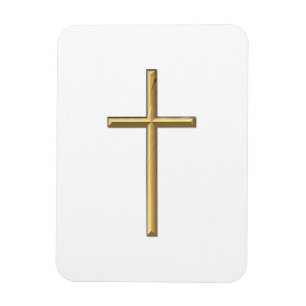 Golden "3-D" Cross Magnet