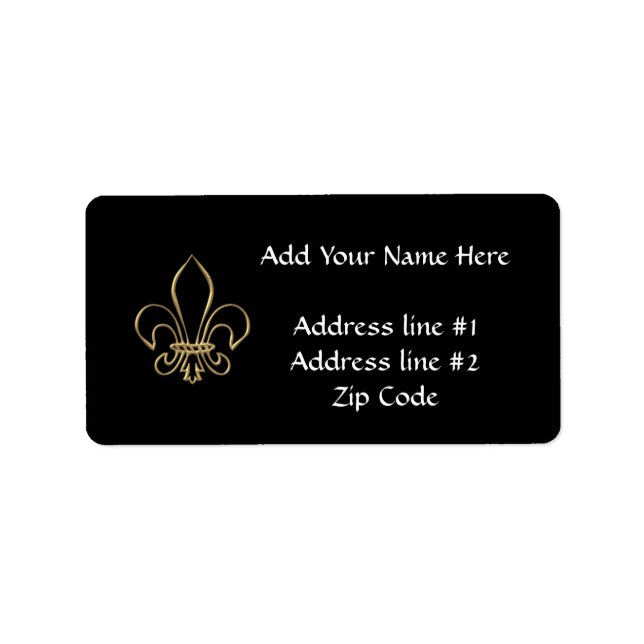 Golden "3-D" Fleur-de-lis Label (Front)