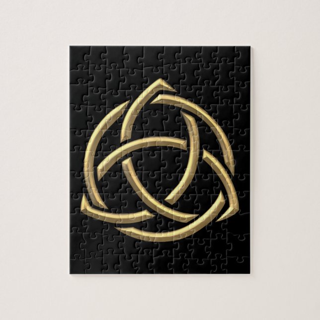 Golden "3-D" Holy Trinity Symbol 2 Jigsaw Puzzle (Vertical)