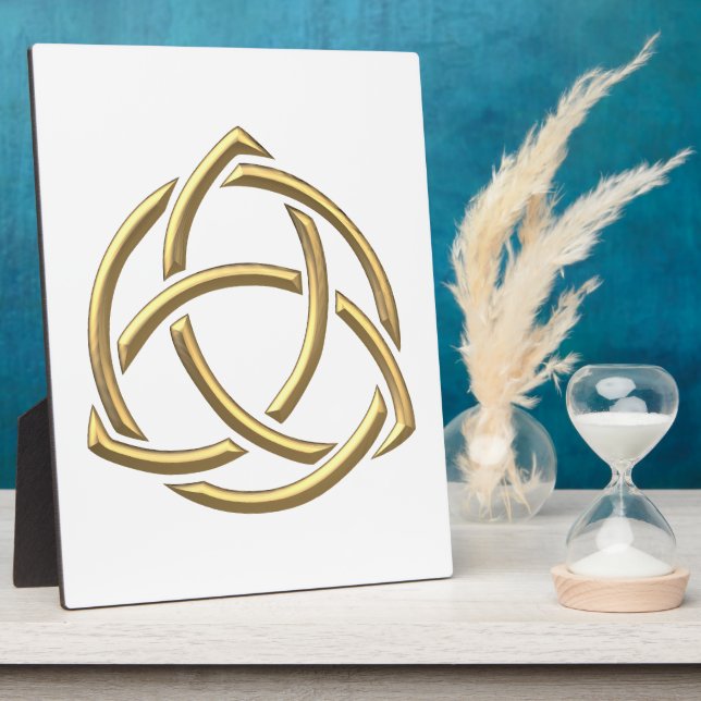 Golden "3-D" Holy Trinity Symbol 2 Plaque (Side)