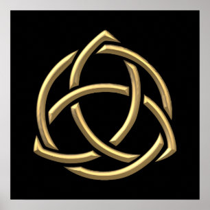 Golden "3-D" Holy Trinity Symbol 2 Poster
