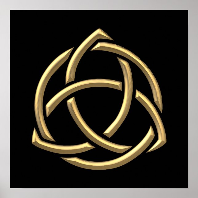 Golden "3-D" Holy Trinity Symbol 2 Poster (Front)