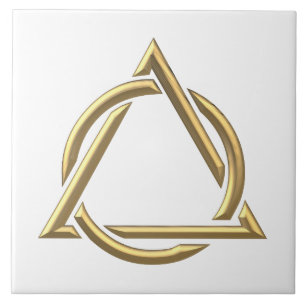 Golden "3-D" Holy Trinity Symbol Ceramic Tile