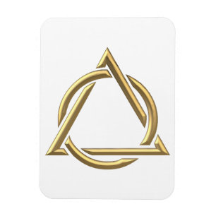 Golden "3-D" Holy Trinity Symbol Magnet