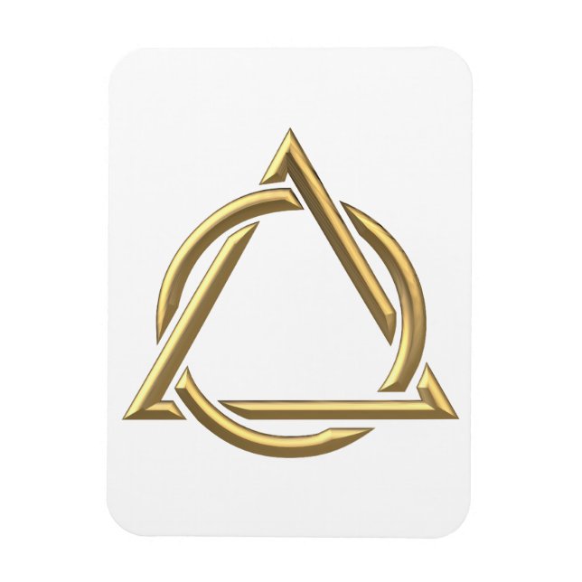 Golden "3-D" Holy Trinity Symbol Magnet (Vertical)