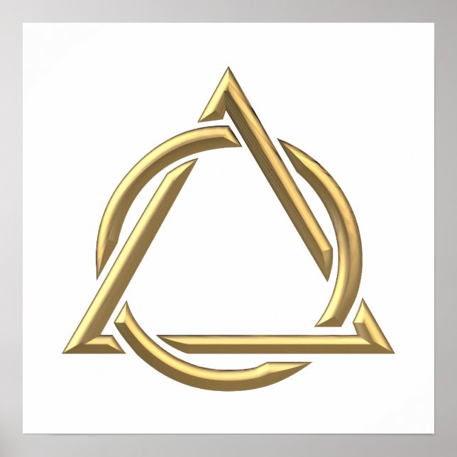 Golden "3-D" Holy Trinity Symbol Poster (Front)
